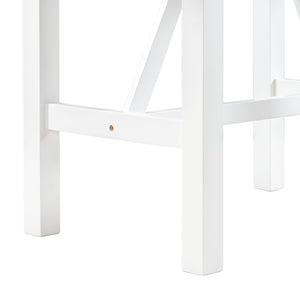 English Elm Topmax Drop Leaf Rubberwood Counter Dining Set with Upholstered Chairs for Small Spaces White N717S000259E