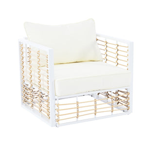 English Elm Topmax 7 Piece Outdoor Sectional Sofa Set Pe Rattan Steel Frame Thick Cushions Patio White N717S100026K