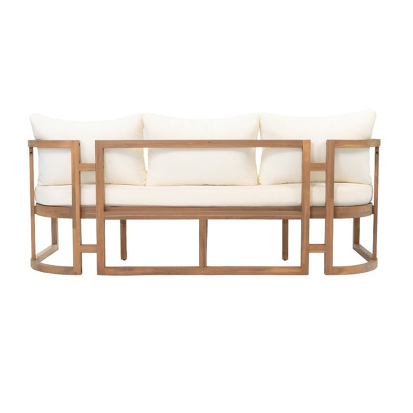 English Elm Topmax Acacia Wood 4 Piece Modular Sofa Set with Thick Cushions for Indoor Outdoor Living N717S264001A