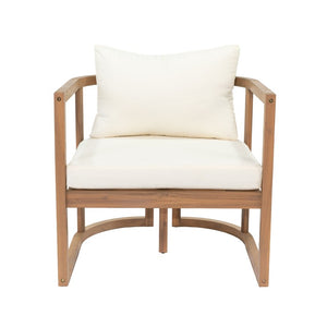 English Elm Topmax Acacia Wood 4 Piece Modular Sofa Set with Thick Cushions for Indoor Outdoor Living N717S264001A