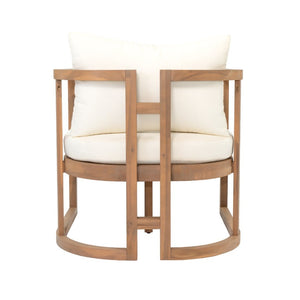 English Elm Topmax Acacia Wood 4 Piece Modular Sofa Set with Thick Cushions for Indoor Outdoor Living N717S264001A