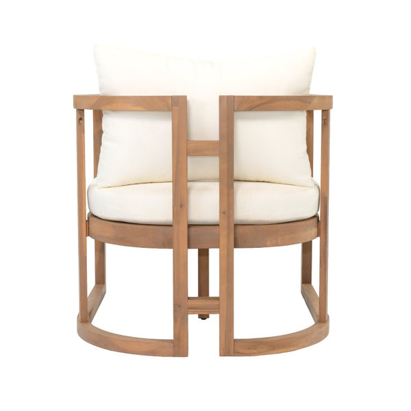 English Elm Topmax Acacia Wood 4 Piece Modular Sofa Set with Thick Cushions for Indoor Outdoor Living N717S264001A