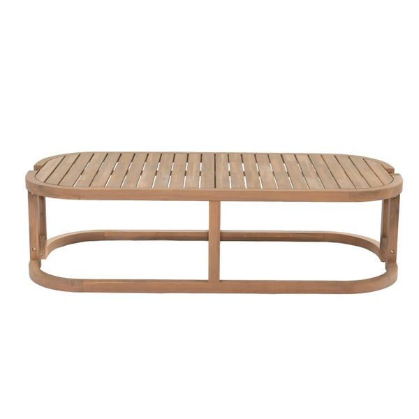 English Elm Topmax Acacia Wood 4 Piece Modular Sofa Set with Thick Cushions for Indoor Outdoor Living N717S264001A
