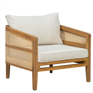 English Elm Topmax 5 Piece Acacia Hardwood Modular Outdoor Sofa Set with PE Rattan Panels N717S265001N
