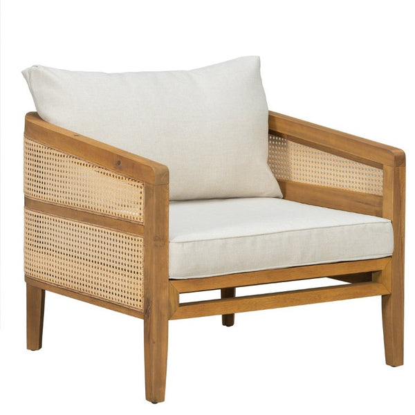 English Elm Topmax 5 Piece Acacia Hardwood Modular Outdoor Sofa Set with PE Rattan Panels N717S265001N