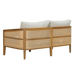 English Elm Topmax 5 Piece Acacia Hardwood Modular Outdoor Sofa Set with PE Rattan Panels N717S265001N