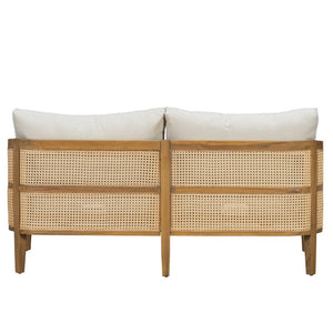 English Elm Topmax 5 Piece Acacia Hardwood Modular Outdoor Sofa Set with PE Rattan Panels N717S265001N