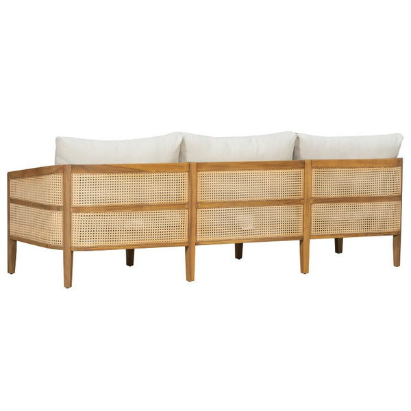 English Elm Topmax 5 Piece Acacia Hardwood Modular Outdoor Sofa Set with PE Rattan Panels N717S265001N