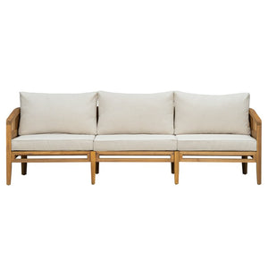 English Elm Topmax 5 Piece Acacia Hardwood Modular Outdoor Sofa Set with PE Rattan Panels N717S265001N