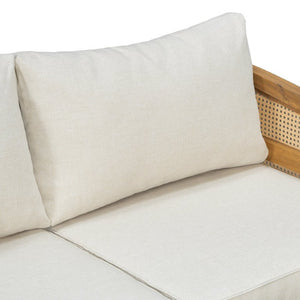 English Elm Topmax 5 Piece Acacia Hardwood Modular Outdoor Sofa Set with PE Rattan Panels N717S265001N