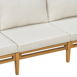 English Elm Topmax 5 Piece Acacia Hardwood Modular Outdoor Sofa Set with PE Rattan Panels N717S265001N