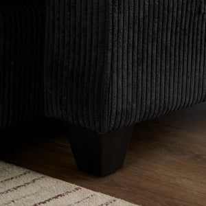 English Elm Convertible Corduroy Chaise Loveseat with USB Ports Cup Holders and Armrest Storage N719P285930B