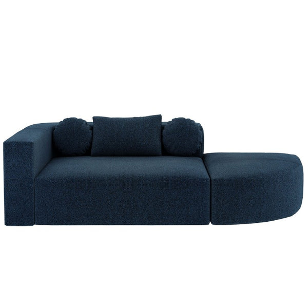 English Elm Upholstered Boucle Sofa with Deep Seat Cushions and Throw Pillows for Living Room N719P304655C