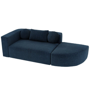 English Elm Upholstered Boucle Sofa with Deep Seat Cushions and Throw Pillows for Living Room N719P304655C