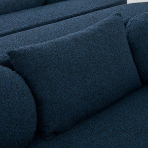 English Elm Upholstered Boucle Sofa with Deep Seat Cushions and Throw Pillows for Living Room N719P304655C