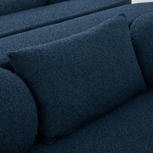 English Elm Upholstered Boucle Sofa with Deep Seat Cushions and Throw Pillows for Living Room N719P304655C