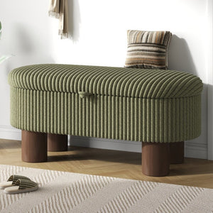 English Elm Modern Corduroy Upholstered Lift Top Storage Bench with Hidden Compartment for Bedroom N719P305624F