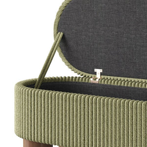 English Elm Modern Corduroy Upholstered Lift Top Storage Bench with Hidden Compartment for Bedroom N719P305624F