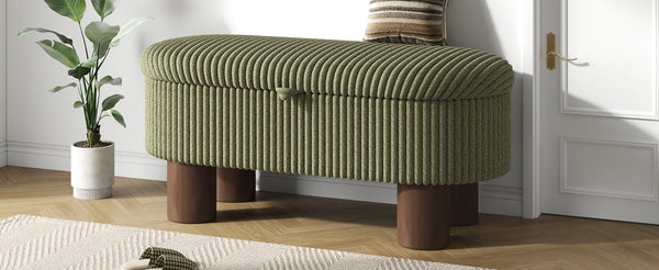 English Elm Modern Corduroy Upholstered Lift Top Storage Bench with Hidden Compartment for Bedroom N719P305624F