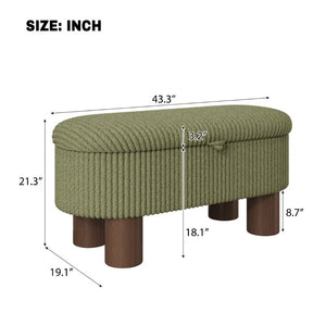 English Elm Modern Corduroy Upholstered Lift Top Storage Bench with Hidden Compartment for Bedroom N719P305624F