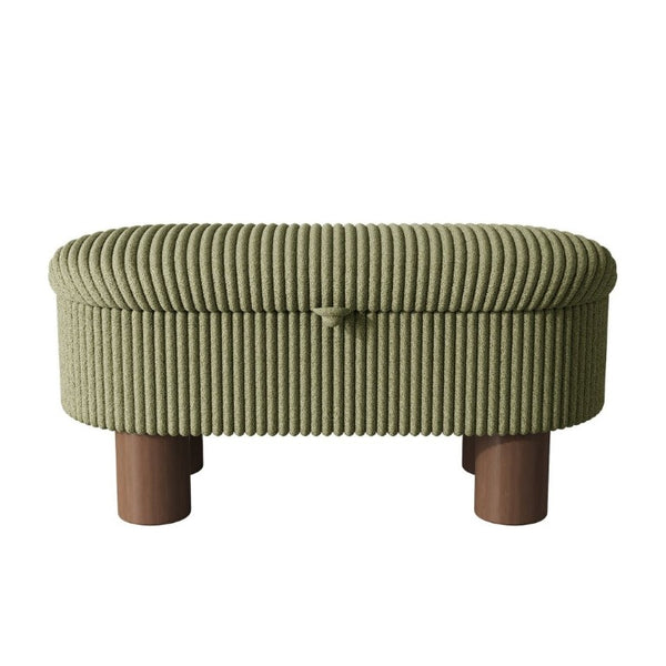 English Elm Modern Corduroy Upholstered Lift Top Storage Bench with Hidden Compartment for Bedroom N719P305624F