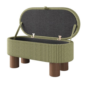 English Elm Modern Corduroy Upholstered Lift Top Storage Bench with Hidden Compartment for Bedroom N719P305624F