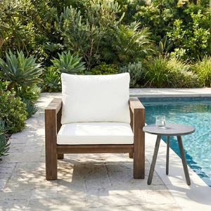 English Elm Outdoor Acacia Wood Rope Woven Armchair with Cushion for Patio Garden Poolside Mocha + Beige Cushion N719P384537D