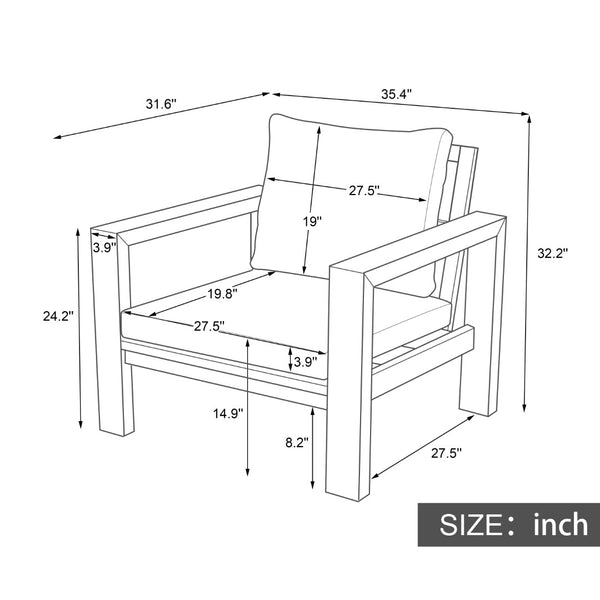 English Elm Outdoor Acacia Wood Rope Woven Armchair with Cushion for Patio Garden Poolside Light Teak + Beige Cushion N719P384537L