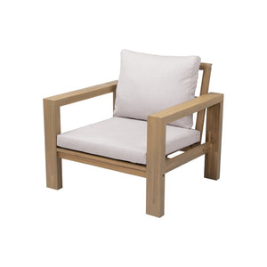 English Elm Outdoor Acacia Wood Rope Woven Armchair with Cushion for Patio Garden Poolside Light Teak + Beige Cushion N719P384537L