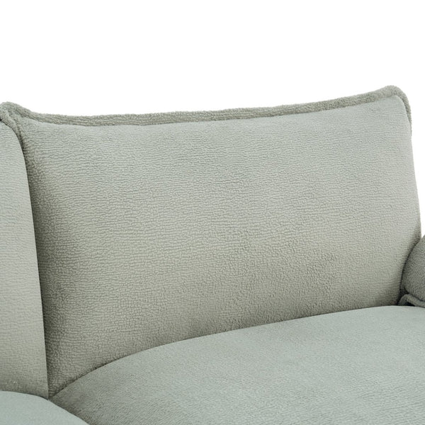 English Elm Modern Plush Faux Fur 3 Seater Sofa with Pocket Springs and Armrest Storage Pockets Green N719P433666F