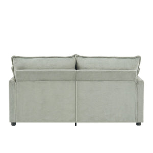 English Elm Modern Plush Faux Fur Loveseat with Pocket Spring Cushions and Armrest Storage Pockets Green N719P433667F