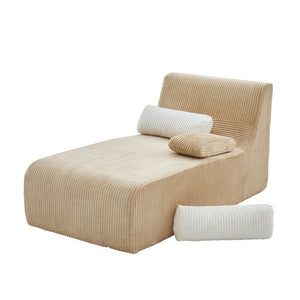 English Elm Modern Corduroy Chaise Sofa Deep Lounge Seat Modular Design for Apartment Living Coffee N719P466595D
