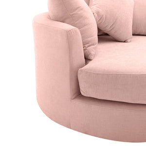 English Elm Orisfur. Swivel Barrel Chair Chenille Upholstered with Ottoman and Pillows for Living Room N719P475609P