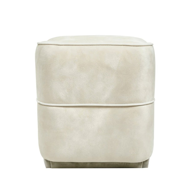 English Elm Modern Velvet Storage Ottoman Bench with Gold Accents for Bedroom or Entryway Beige N719P497054A