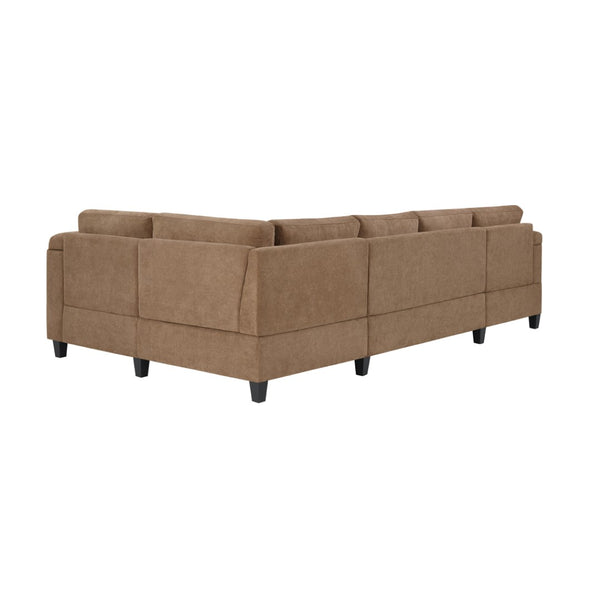 English Elm Modern U-shaped Chenille Sectional Sofa with Usb Ports Storage and Cup Holders N719S002150D