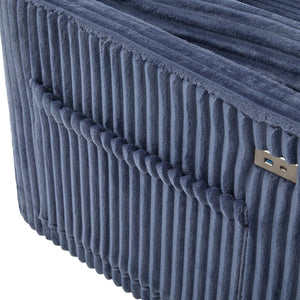 English Elm Convertible Sectional Sleeper Sofa U-shape Corduroy Storage Usb Ports Living Room Blue N719S002400C
