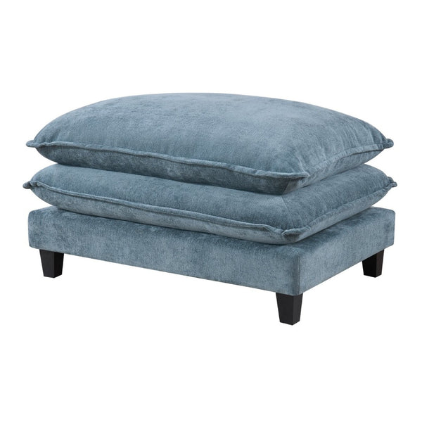 English Elm 111" Chenille Sectional Sofa with Pocket Spring Support Dual Ottomans and Hidden Storage Light Blue N719S002410H