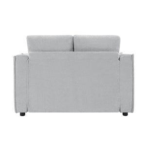 English Elm Modern Velvet Chaise Sofa with Hidden Storage Pocket Spring Support and Plush Pillows Grey N719S002440E