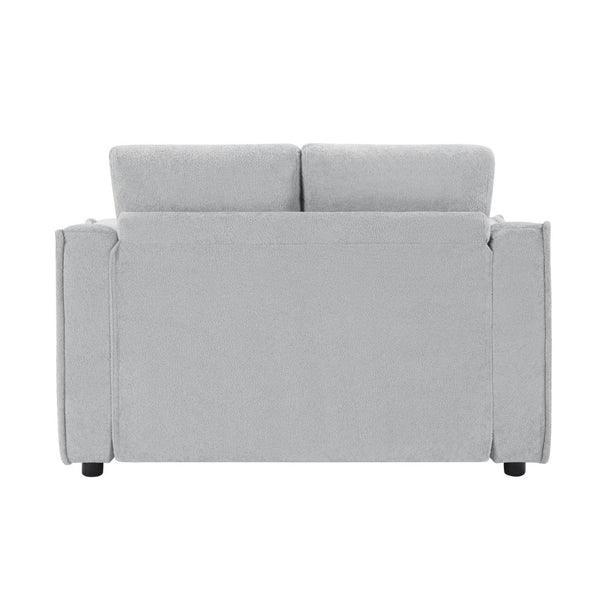 English Elm Modern Velvet Chaise Sofa with Hidden Storage Pocket Spring Support and Plush Pillows Grey N719S002440E