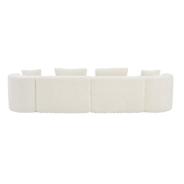English Elm Modular Sectional Sofa Bubble Velvet Upholstered Low Profile Living Room Couch White N719S002460A