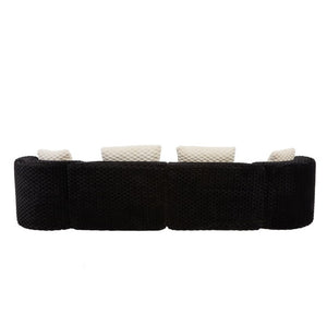 English Elm Modular Sectional Sofa Bubble Velvet Upholstered Low Profile Living Room Couch Black N719S002460B