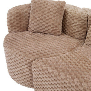 English Elm Modular Sectional Sofa Bubble Velvet Upholstered Low Profile Living Room Couch Camel N719S002460D