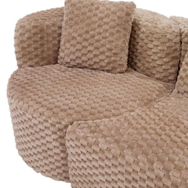 English Elm Modular Sectional Sofa Bubble Velvet Upholstered Low Profile Living Room Couch Camel N719S002460D