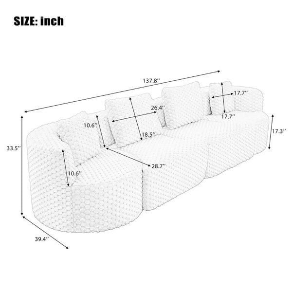 English Elm Modular Sectional Sofa Bubble Velvet Upholstered Low Profile Living Room Couch Camel N719S002460D