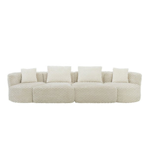 English Elm Modular Sectional Sofa Bubble Velvet Upholstered Low Profile Living Room Couch Grey N719S002460E