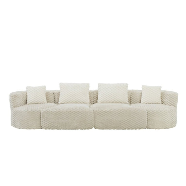 English Elm Modular Sectional Sofa Bubble Velvet Upholstered Low Profile Living Room Couch Grey N719S002460E