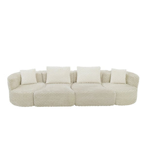 English Elm Modular Sectional Sofa Bubble Velvet Upholstered Low Profile Living Room Couch Grey N719S002460E