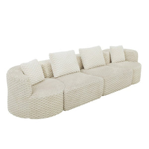 English Elm Modular Sectional Sofa Bubble Velvet Upholstered Low Profile Living Room Couch Grey N719S002460E