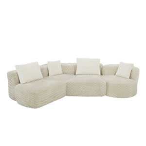 English Elm Modular Sectional Sofa Bubble Velvet Upholstered Low Profile Living Room Couch Grey N719S002460E
