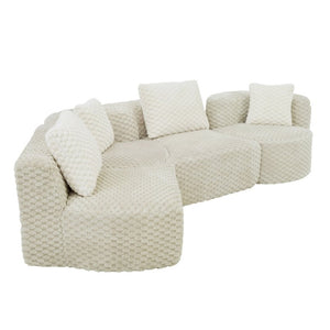 English Elm Modular Sectional Sofa Bubble Velvet Upholstered Low Profile Living Room Couch Grey N719S002460E